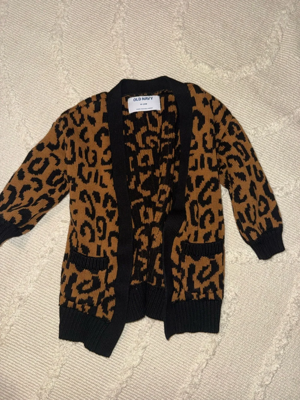 Old Navy‎ Girls Leopard Print Cardigan - Black & Brown
